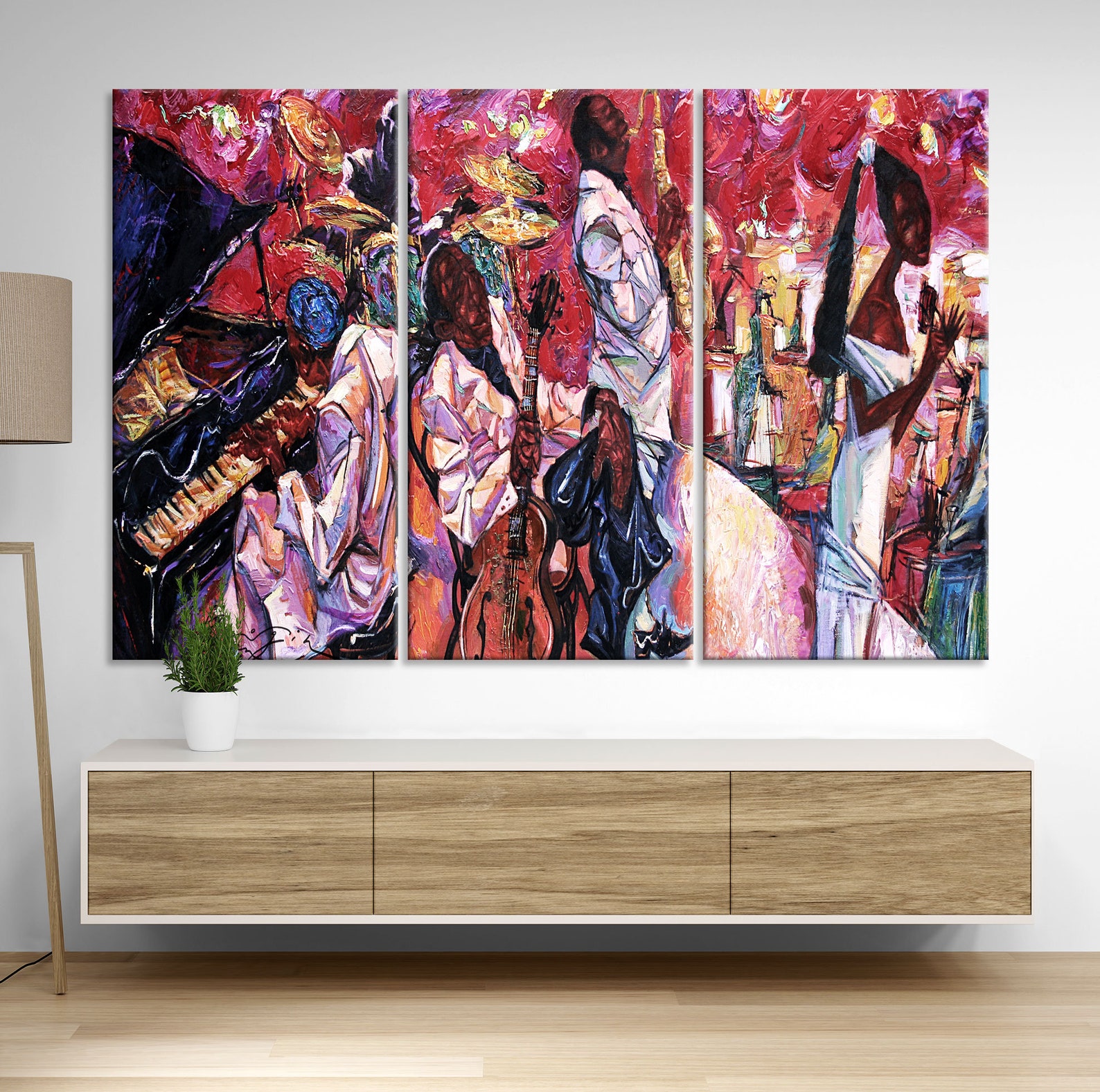 Abstract Jazz Wall Art Canvas Print Jazz Artwork Print Etsy