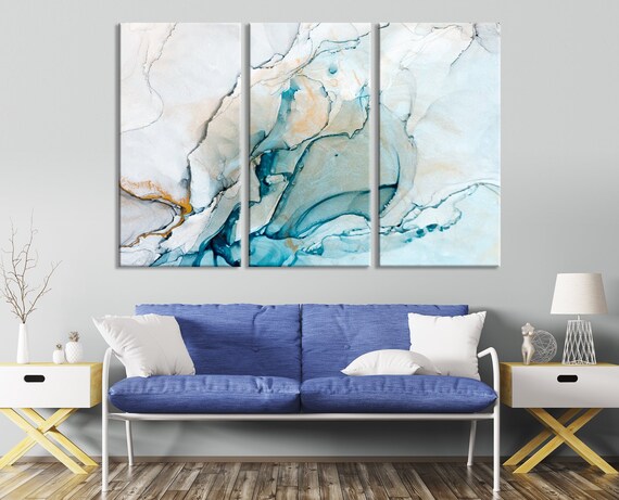 Large wall art Marble Abstract Canvas Print Set Multi Panel | Etsy