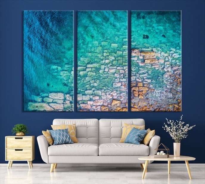 Large Upside Down Ocean Wall Art Canvas Print | Etsy