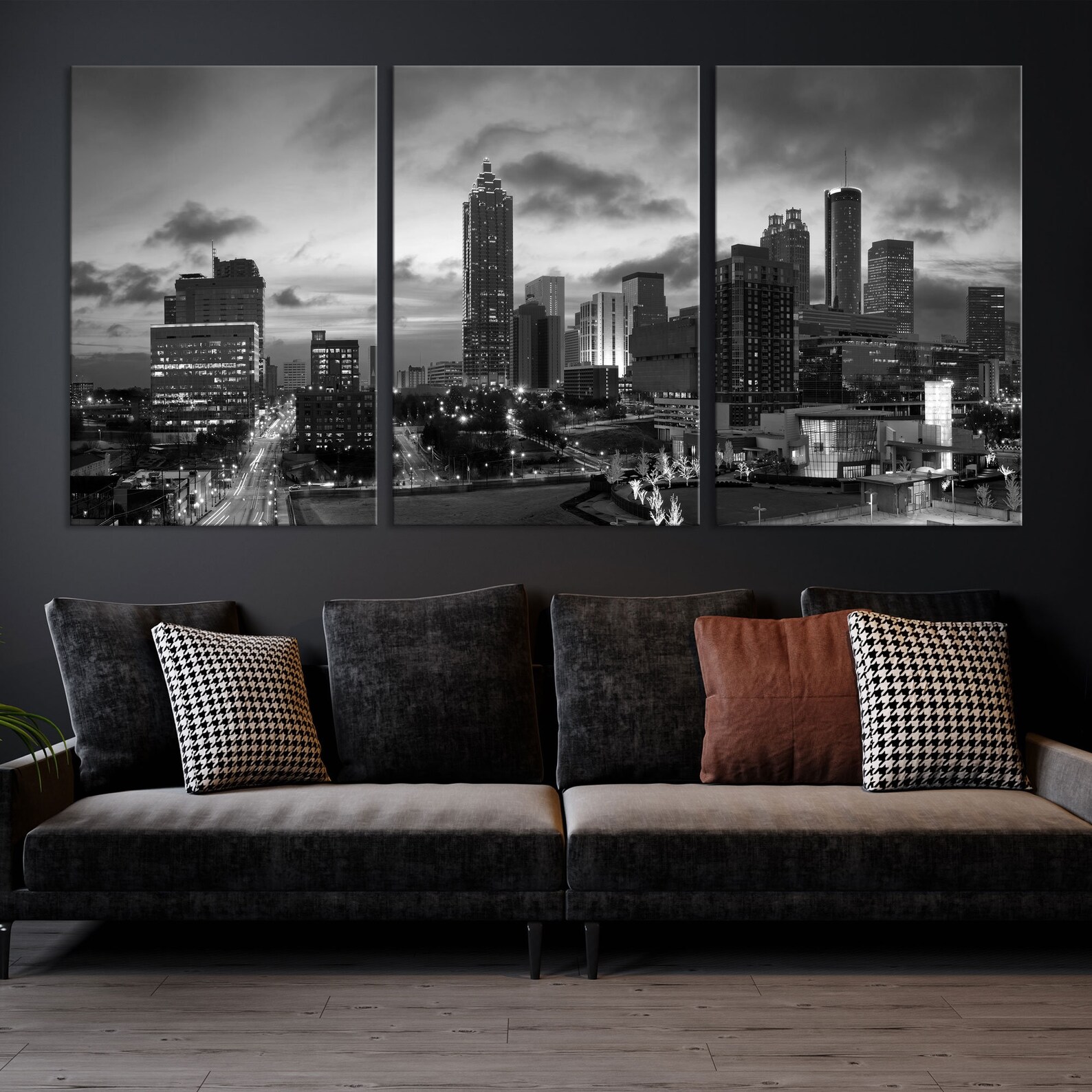 Atlanta Wall Art Canvas Print Large Atlanta Georgia Skyline | Etsy