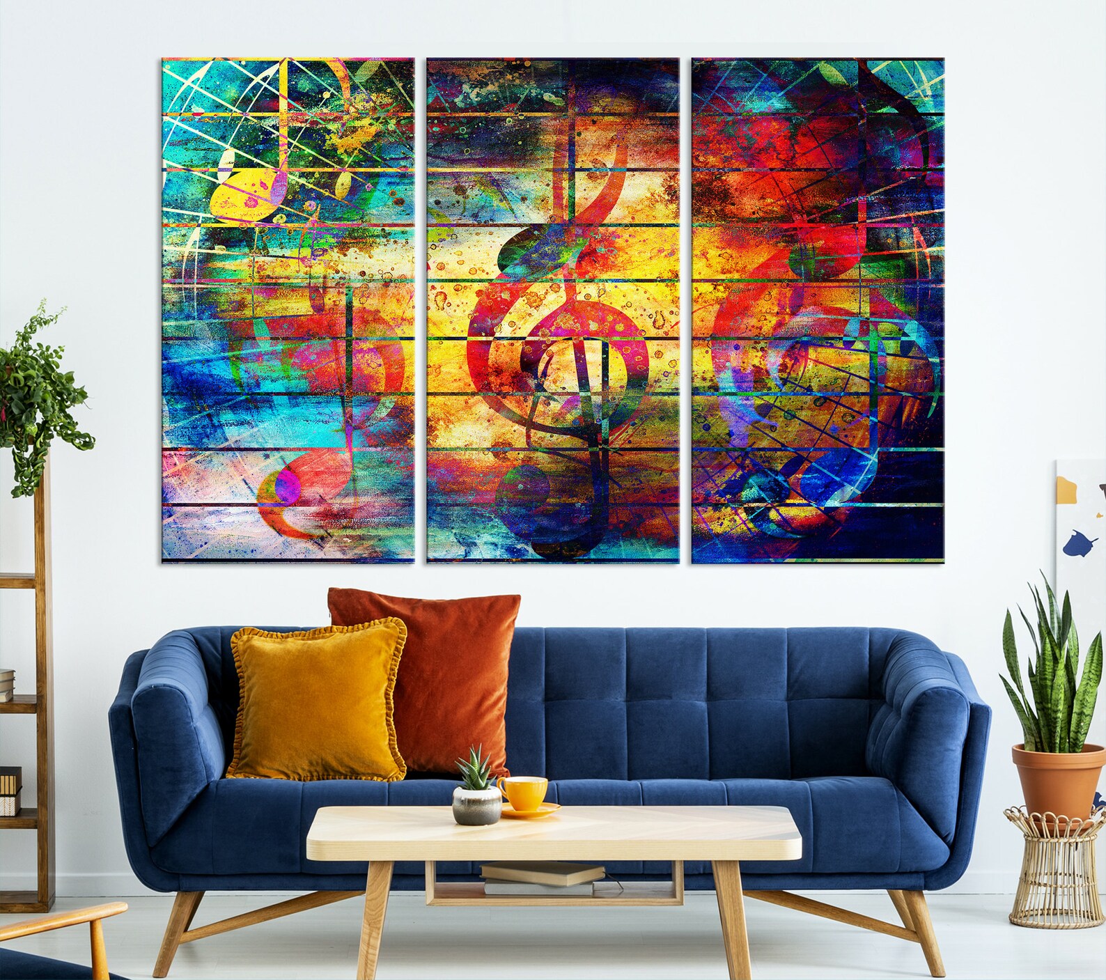 Abstract Music Wall Art Musical Note Art Canvas Print Etsy