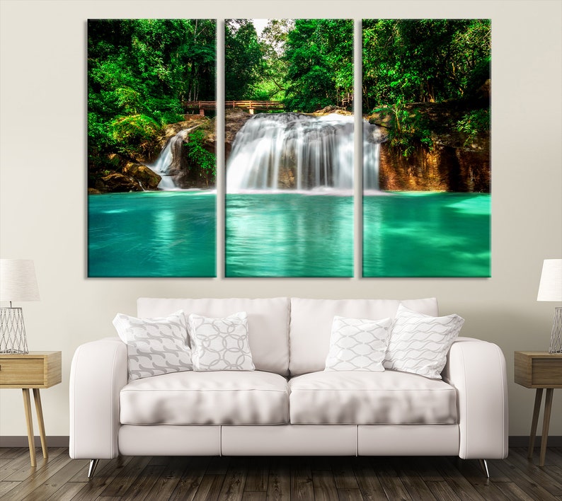 Waterfall Wall Art Canvas Print Multi Panel Waterfall in Etsy