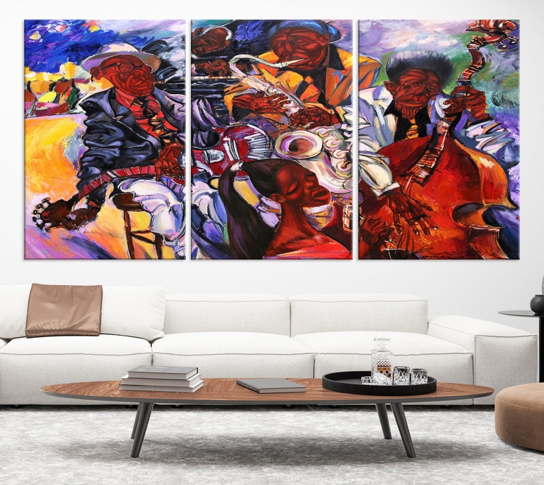 Abstract Jazz Wall Art Canvas Print Jazz Artwork Print Etsy