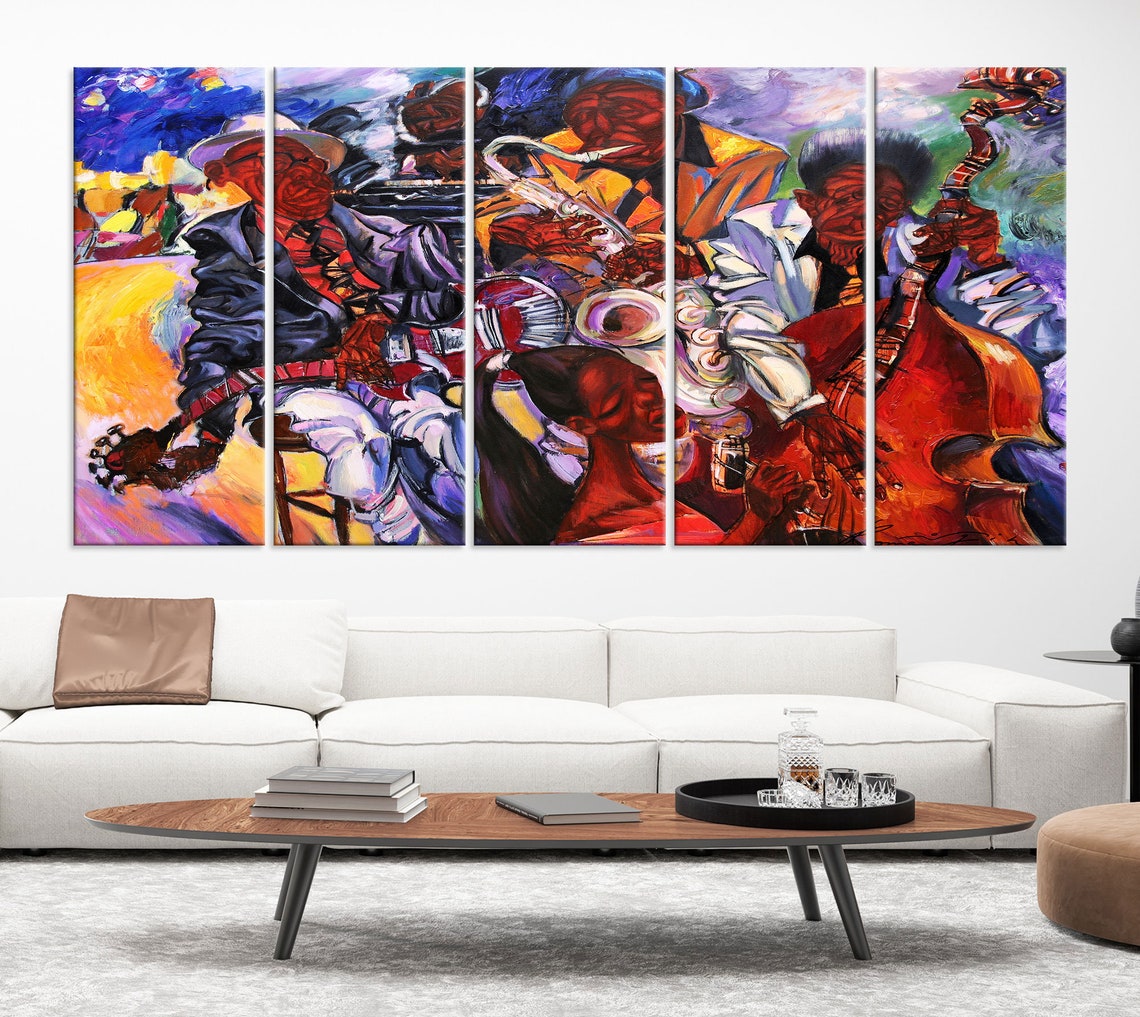 Abstract Jazz Wall Art Canvas Print Jazz Artwork Print Etsy