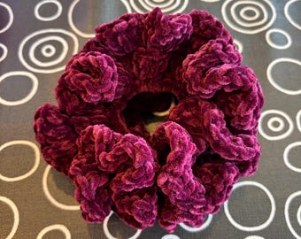 Colorful and Soft Crochet Velvet Scrunchies | Handmade Velvet Yarn Hairties | Gifts for Everyone