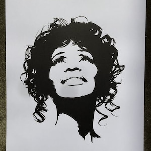 WHITNEY HOUSTON Limited Edition, Hand Pulled, Signed and Numbered Screenprint.