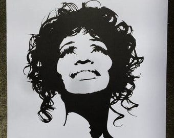WHITNEY HOUSTON Limited Edition, Hand Pulled, Signed and Numbered Screenprint.