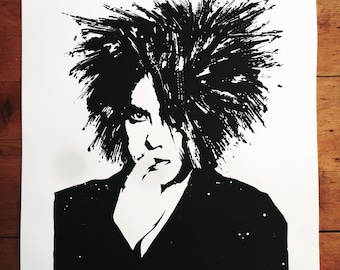 ROBERT SMITH (The Cure) Hand Pulled, Signed and Numbered Screenprint.