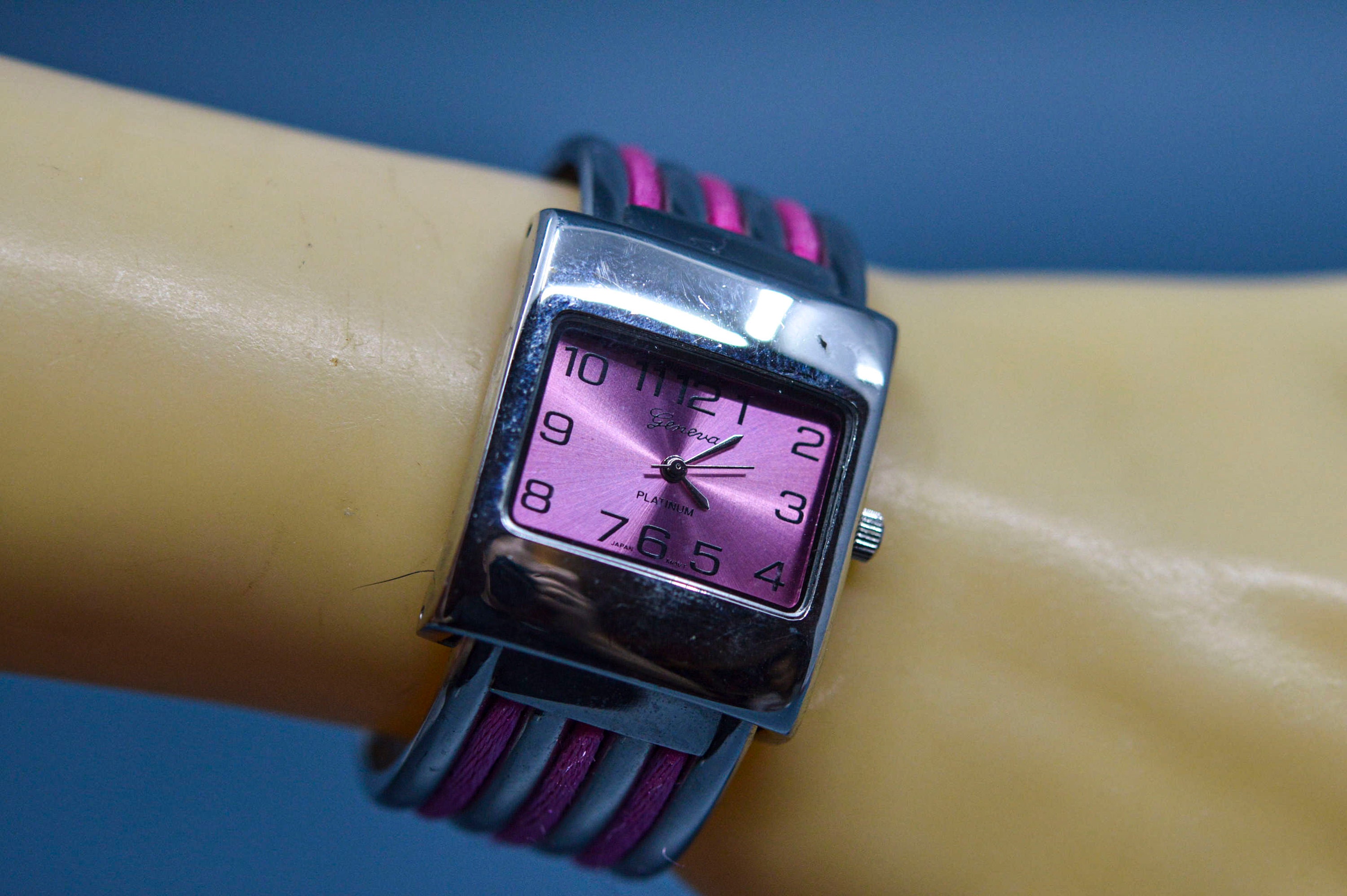 Silver and Pink Tone, Womens, Cuff Watch - Etsy display picture 2