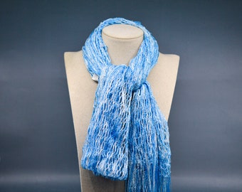 Blue tone, womenss vintage, long scarf