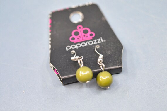 Silver and green tone, womens eaarrings - image 3