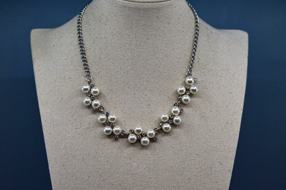 Silver tone with faux pearl beads, womens fashion… - image 5