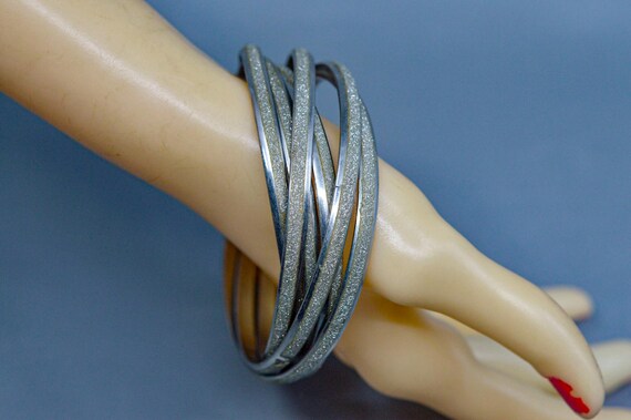 Silver tone, multiple , women's bangle bracelets - image 5
