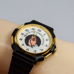 Black tone with white dial womens regious wrist watch