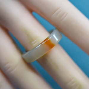White and orange tone,womens, fashion, band ring,size 8 1/2
