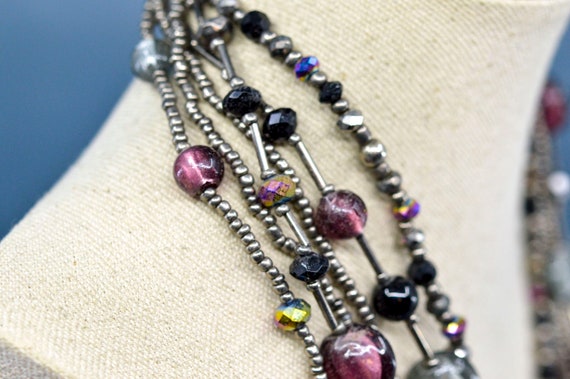 Silver and purple tone, womens necklace - image 6