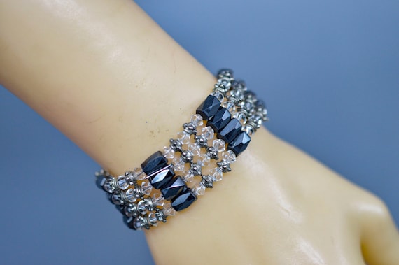 Silver tone, womens magnetic, wrap around bracelet - image 1