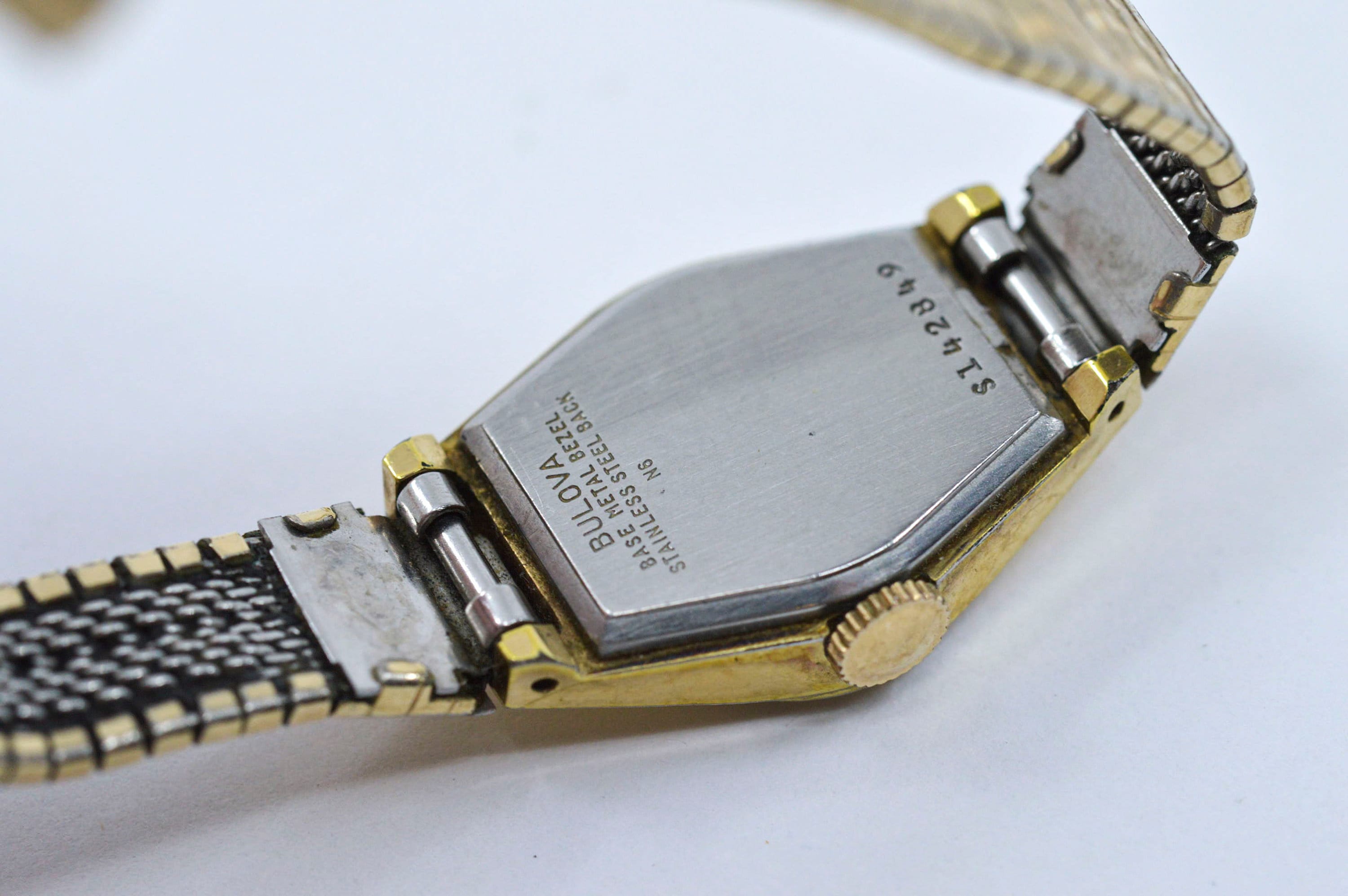 Bulova Gold Tone Womens Wind Up Mechanical Wrist Watch Etsy