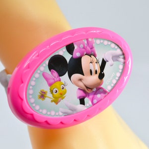 White and pink tone , childrens plastic bracelet