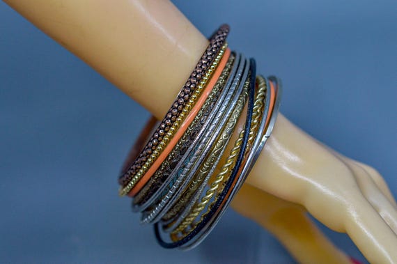 Multi tone, women's bangle bracelets - image 2
