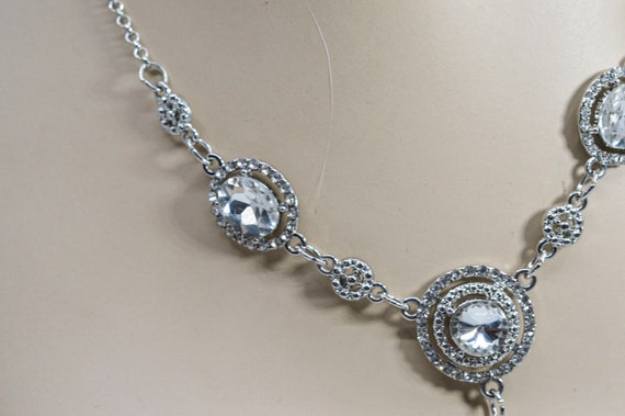 Silver tone with crystals womens fashion necklace - image 4