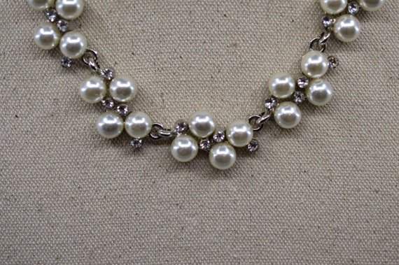Silver tone with faux pearl beads, womens fashion… - image 1