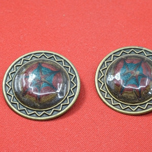 Large, round bronze tone pair womens earrings