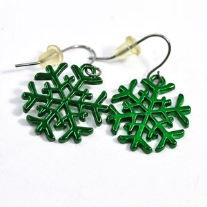 Green tone, pair , Christmas earrings