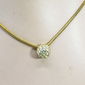 Gold tone with small round pendant womens fashion necklace