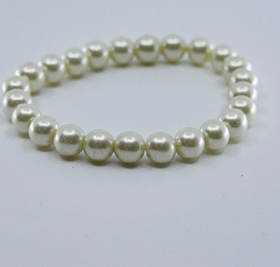 Womens faux pearl vintage stretchable bracelet - image 2