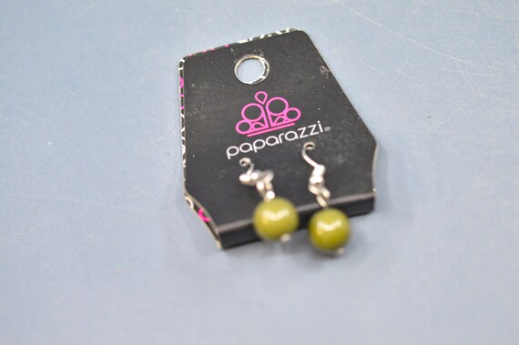 Silver and green tone, womens eaarrings - image 4