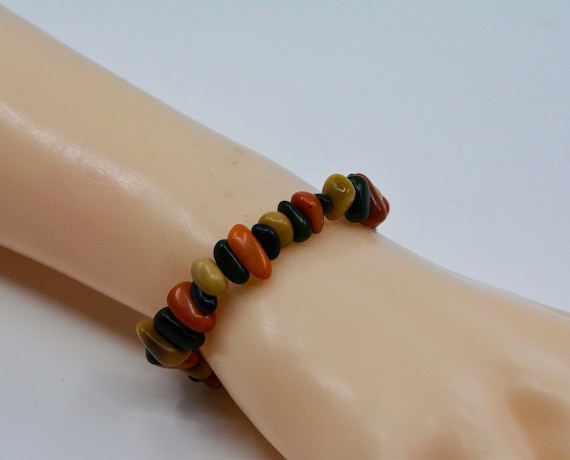Multi color chip beaded womens bracelet - image 1