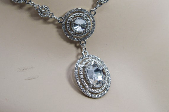 Silver tone with crystals womens fashion necklace - image 3
