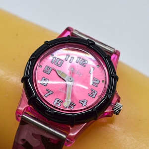 Lucky watch , pink tone , childrens , plastic watch