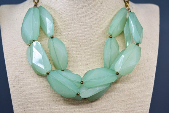 Green tone, chunky , fashion necklace - image 2