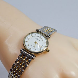 Two tone with white dial womens wrist watch