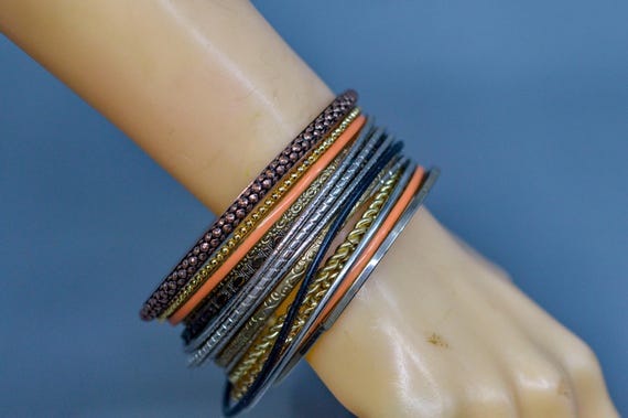 Multi tone, women's bangle bracelets - image 1