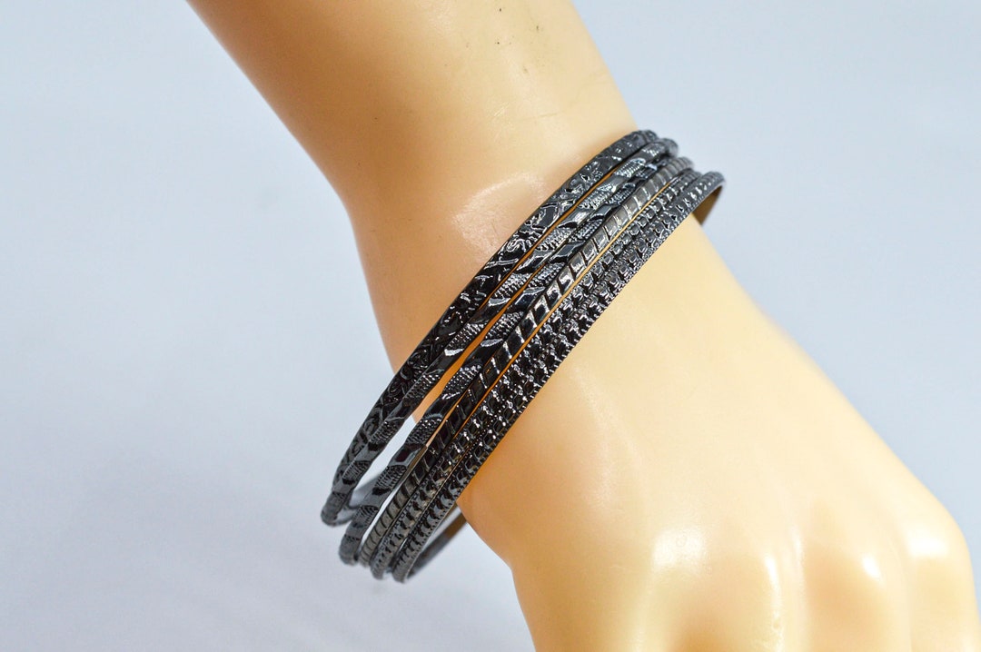 Dark Metal Tone Womens Bangle Bracelets - Etsy