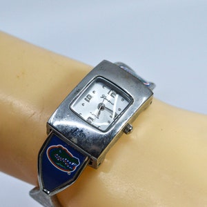 Florida Gators , steel and blue tone womens cuff watch