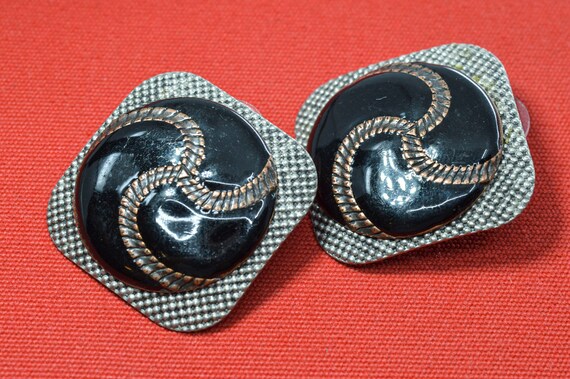 Silver and Black Tone Womens Large Earrings Etsy Australia