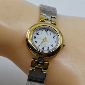 Two tone with white dial womens watch