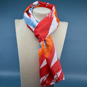 Red and blue tone, womens, vintage scarf