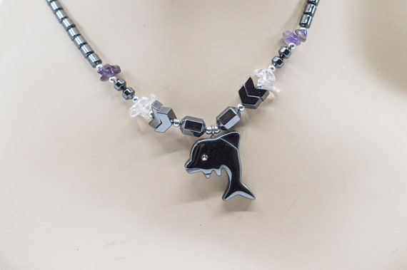 Dark metal tone womens pendant necklace - image 2
