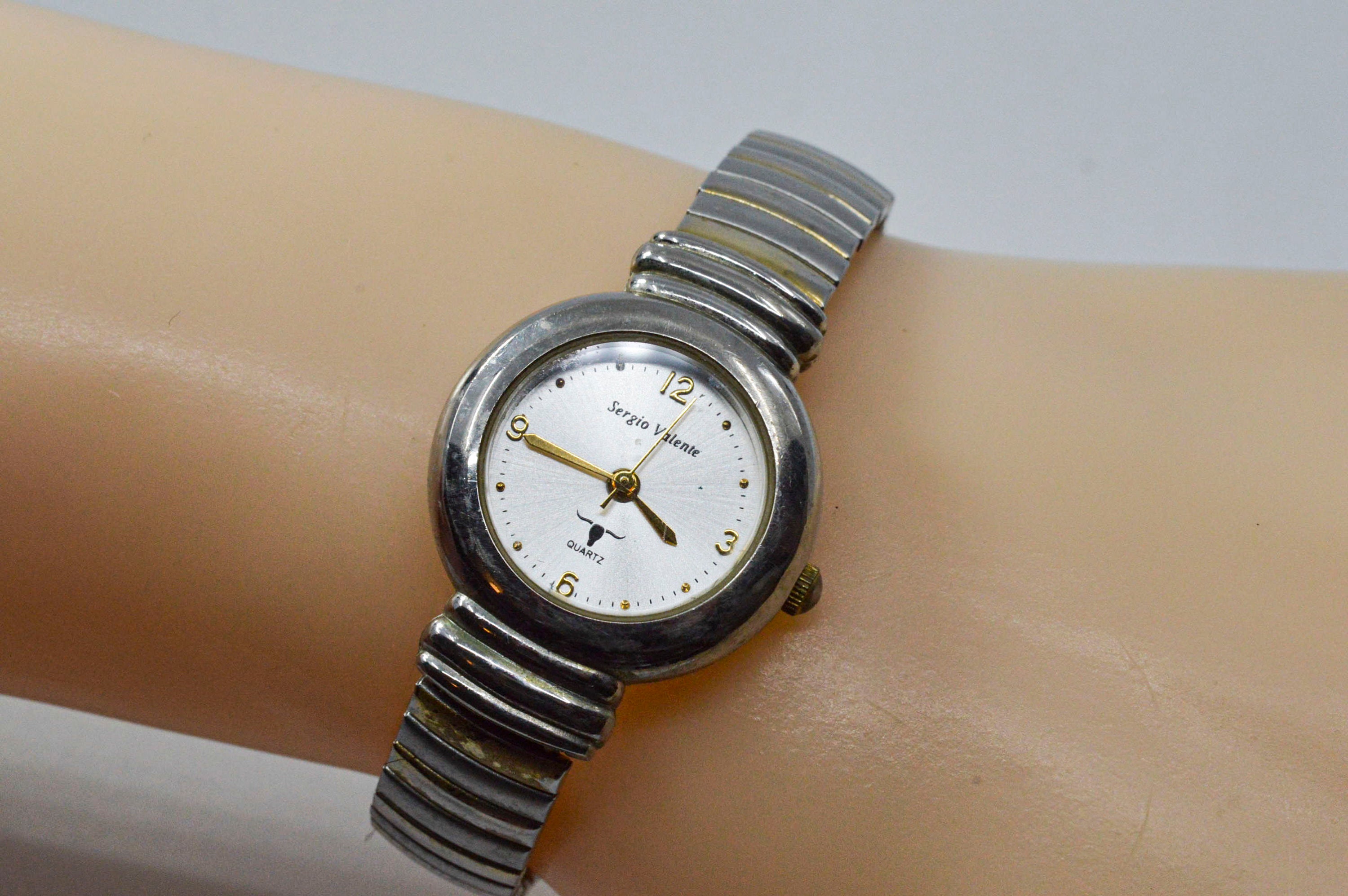 Steel Tone With Silver Dial Womens Wrist Watch on Stretch - Etsy
