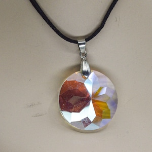 Large crystal pendant womens necklace
