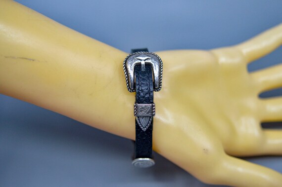 Silver and black tone, womens adjustable bracelet - image 2