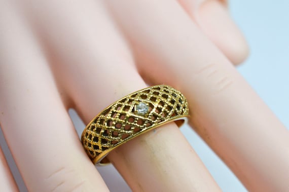 Avon Gold Tone With Crystal Womens Ring size 9 Etsy Australia