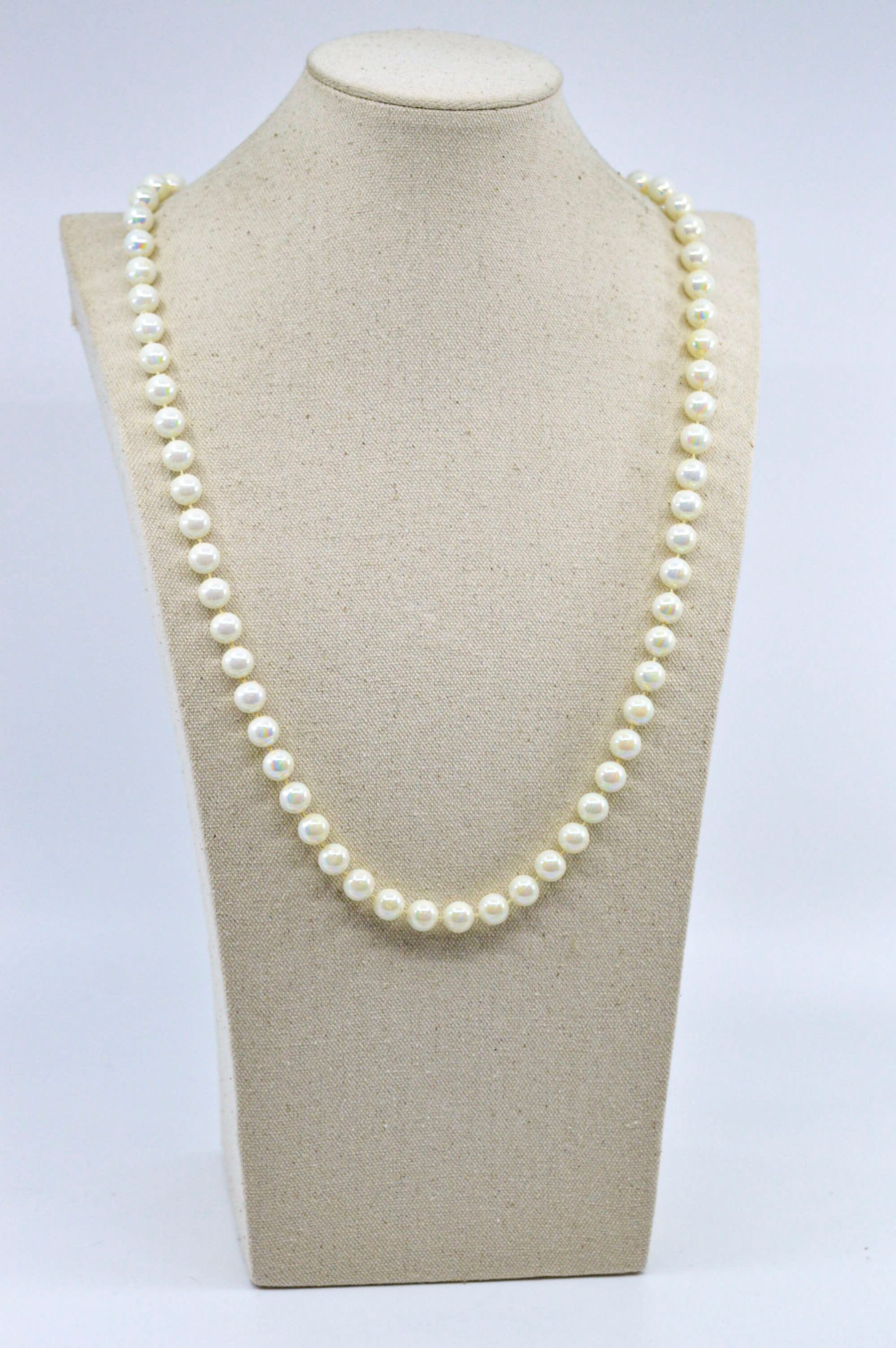 White Tone, Womens, Beaded Necklace - Etsy