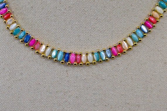 Multi color beads, womens necklace - image 1