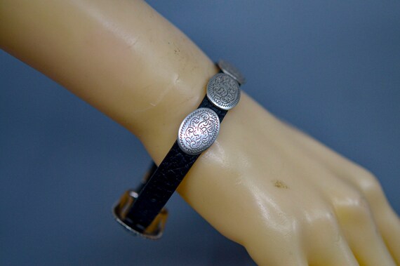 Silver and black tone, womens adjustable bracelet - image 3